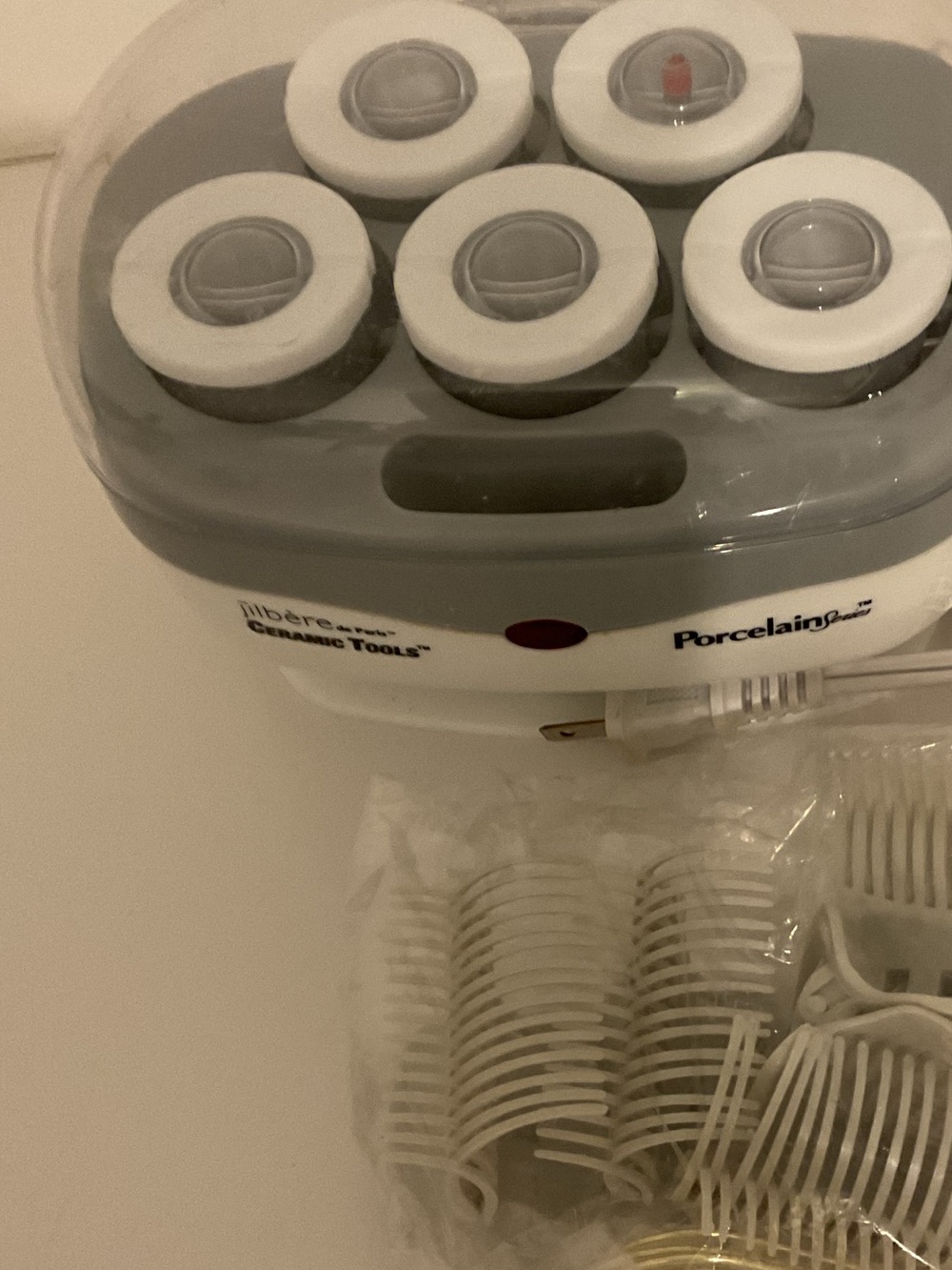 Ceramic Hot Rollers Set - White and Gray
